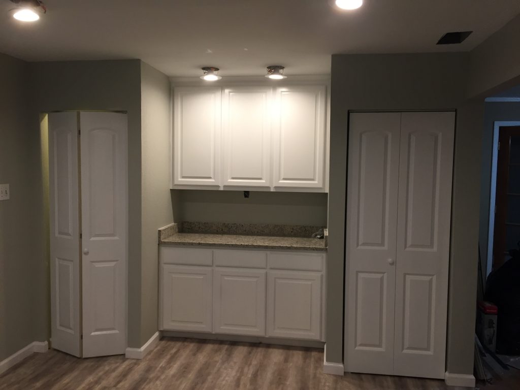 Rebuilt two rooms for laundry area, new cabinet